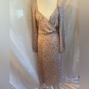 All in Favor Pink Floral Long Sleeve Dress